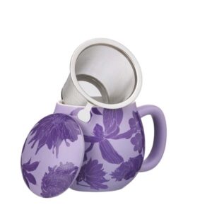 Teebecher mit Deckel und Edelstahl-Teesieb, Lavender